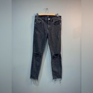 Black GAP True Skinny Distressed Jeans Size 29 VGUC